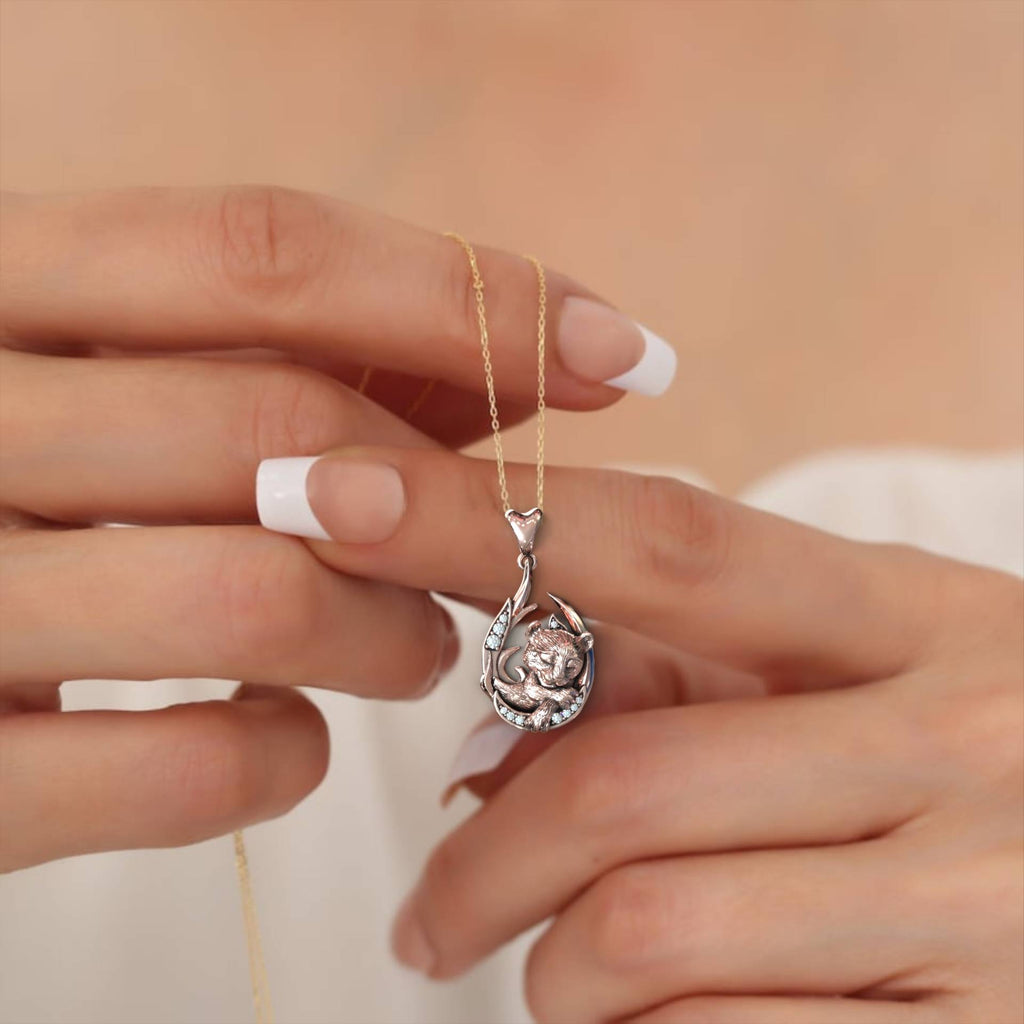 A Mother's Love Sleeping Tiger Cub Pendant