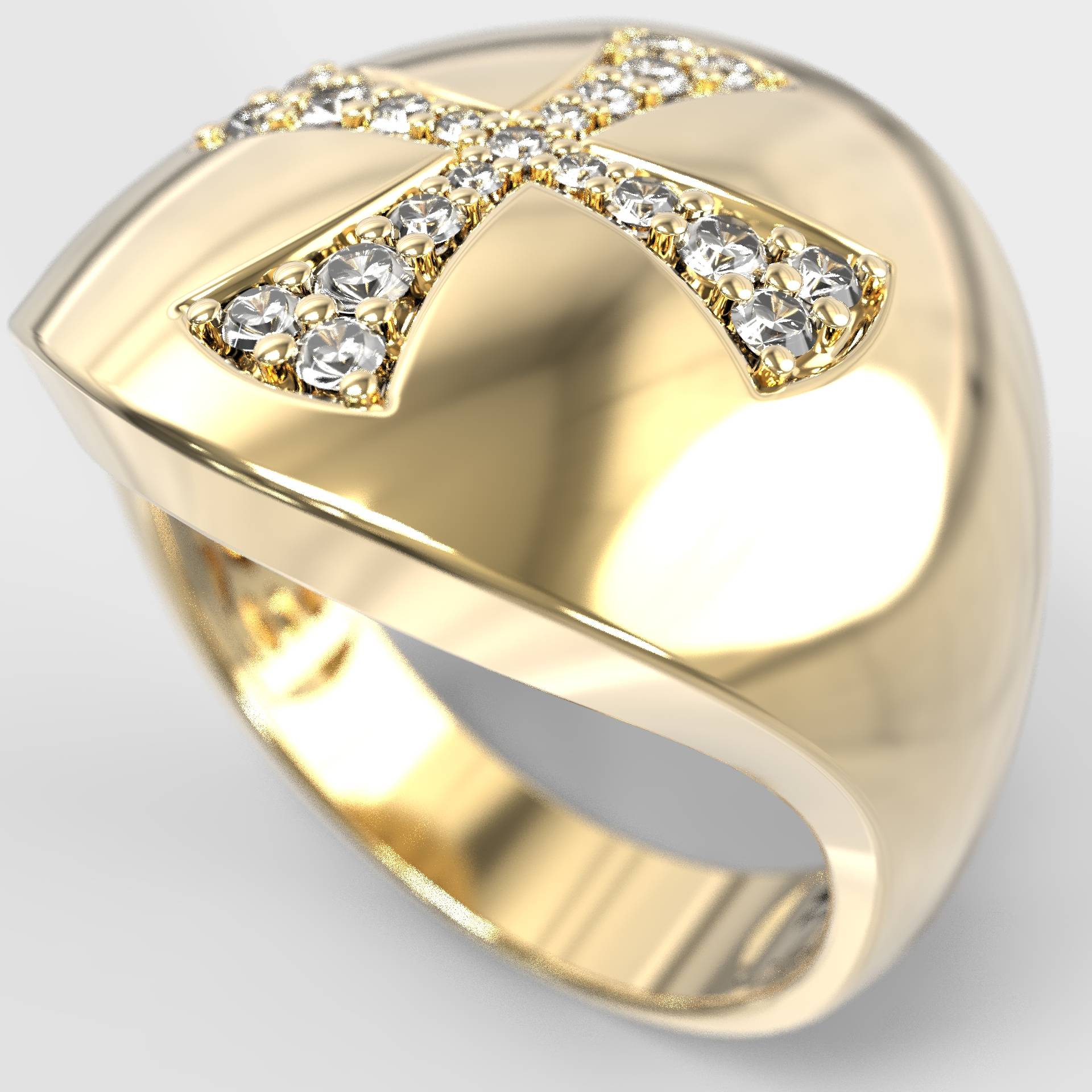 Elegant Chevalier Cross Ring