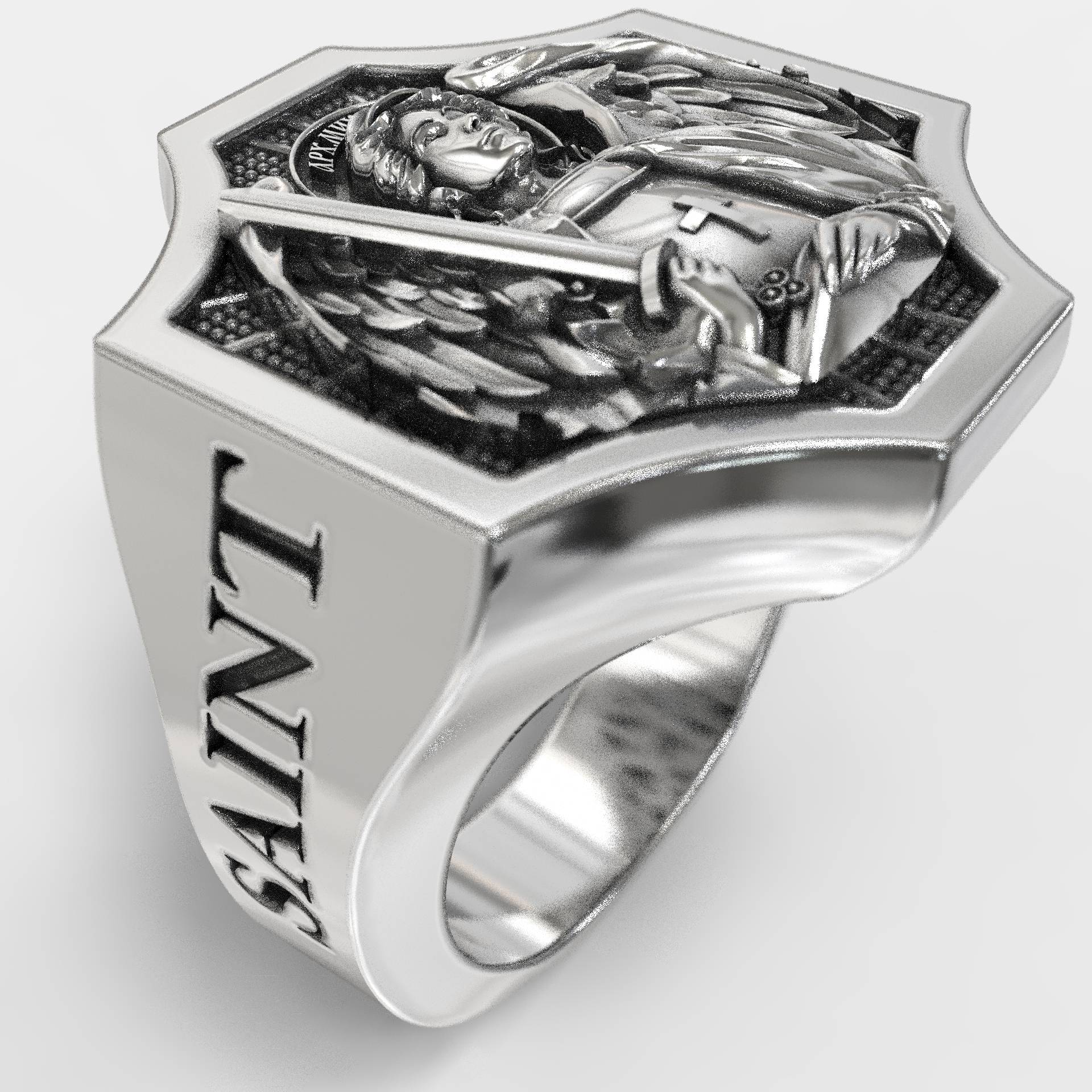 Christian Saint Michael  Men's Religious Signet Ring