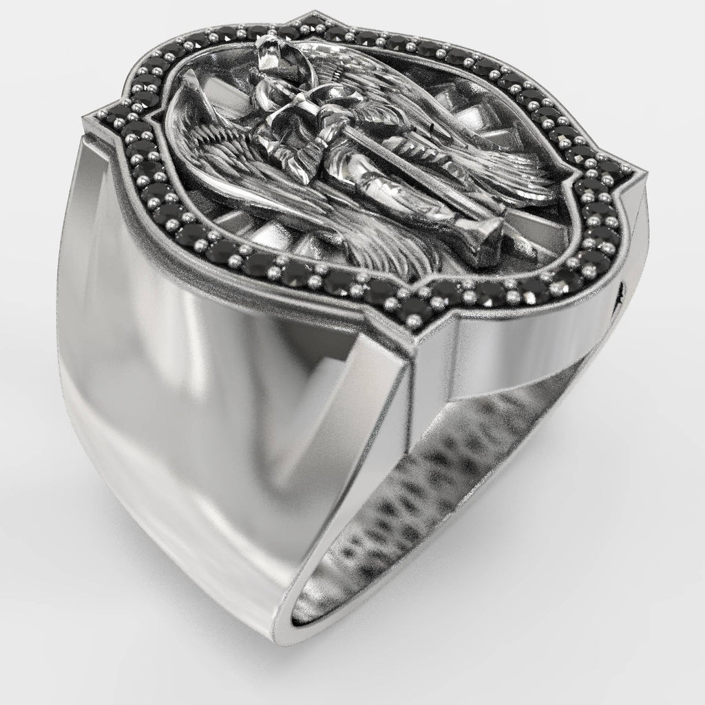 Religious Saint Michael Ring - Stunning Signet Style for Believers