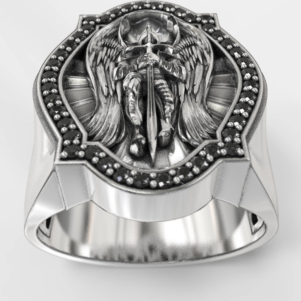 Religious Saint Michael Ring - Stunning Signet Style for Believers