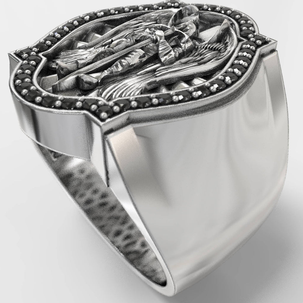 Religious Saint Michael Ring - Stunning Signet Style for Believers