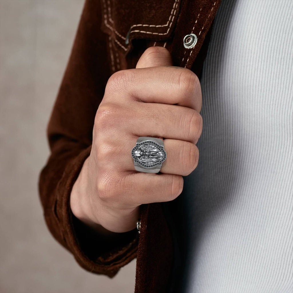Religious Saint Michael Ring - Stunning Signet Style for Believers