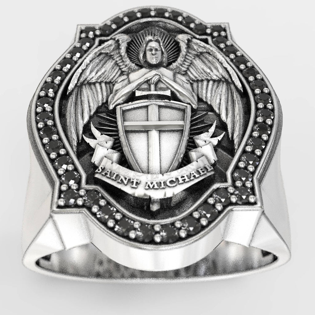Saint Michael Christian Signet Ring Archangel