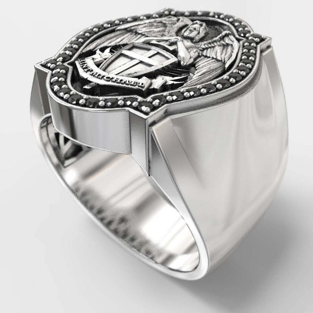 Saint Michael Christian Signet Ring Archangel