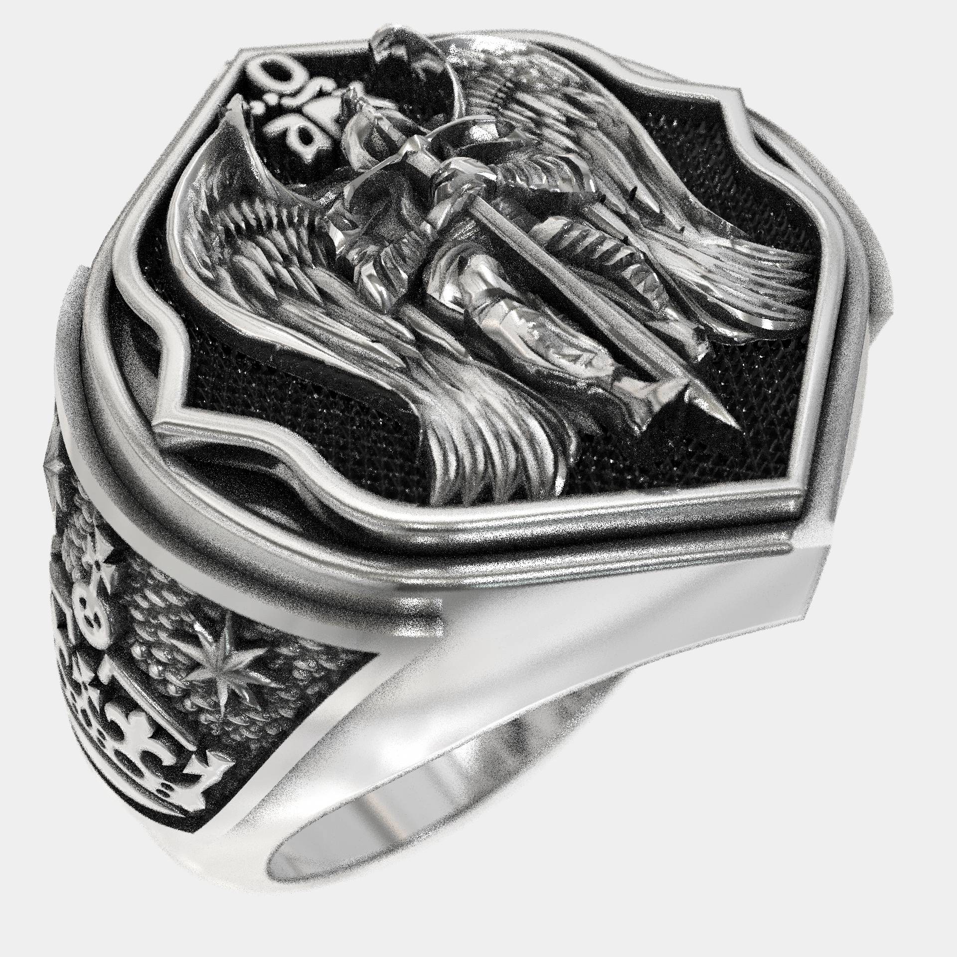 Protection Signet Ring For Men With Archangel Michael