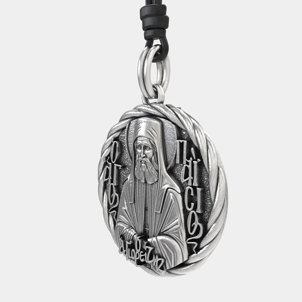 Men's Orthodox  Saint Paisios Sterling Silver Pendant