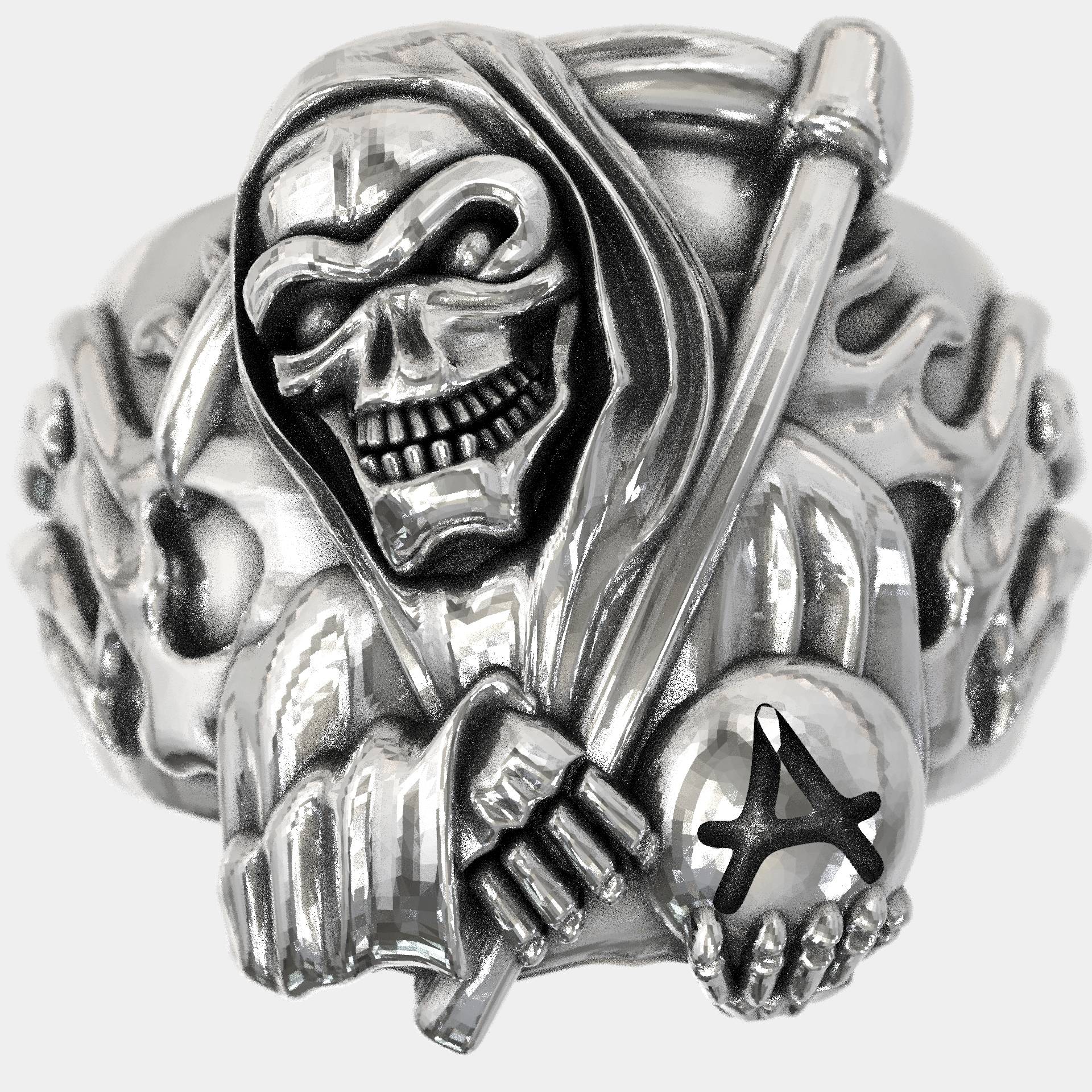 Reaper's Rebellion Silver Biker Ring