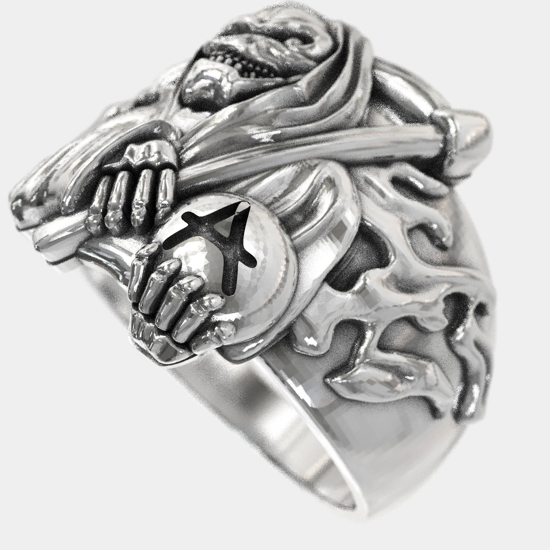 Reaper's Rebellion Silver Biker Ring