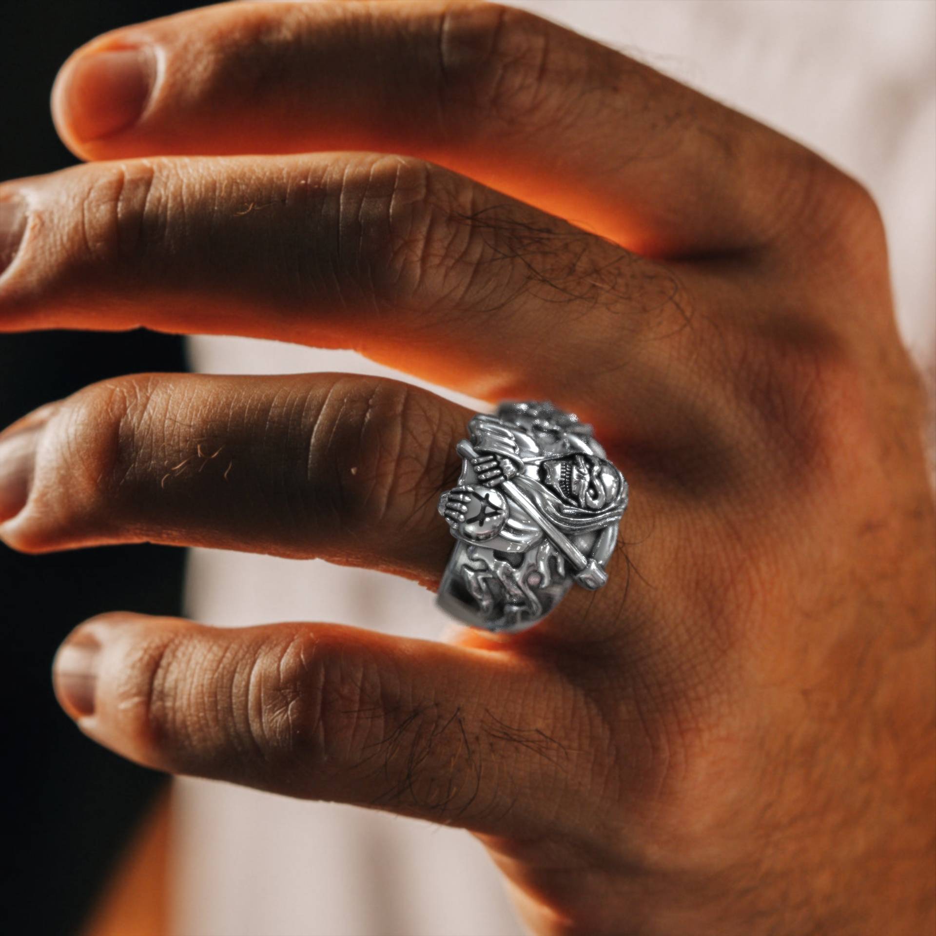 Reaper's Rebellion Silver Biker Ring