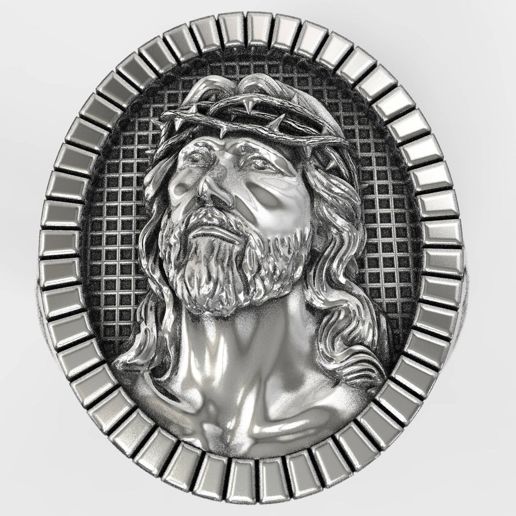 Crown of Thorns Oval Christian Ring