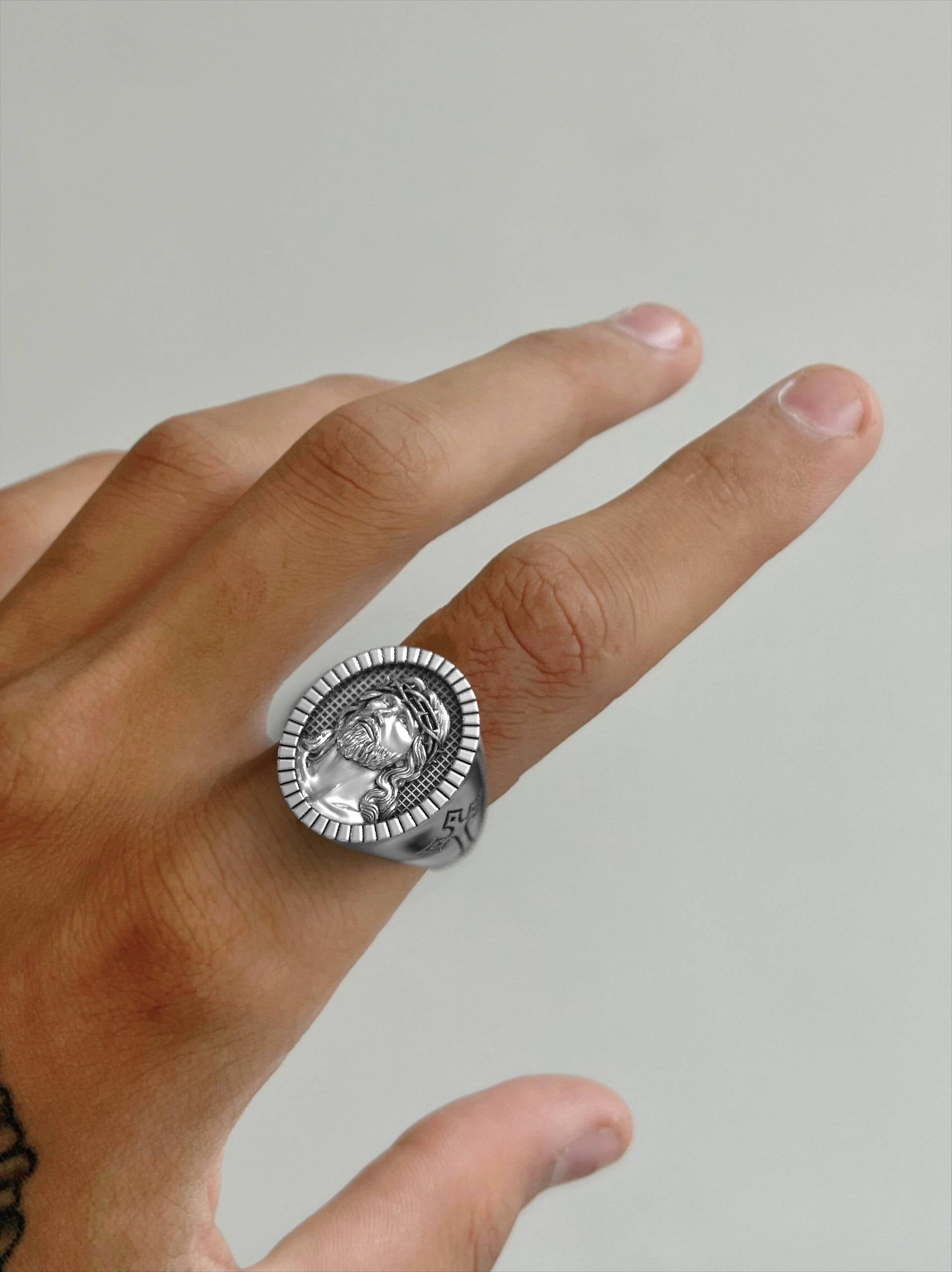 Crown of Thorns Oval Christian Ring