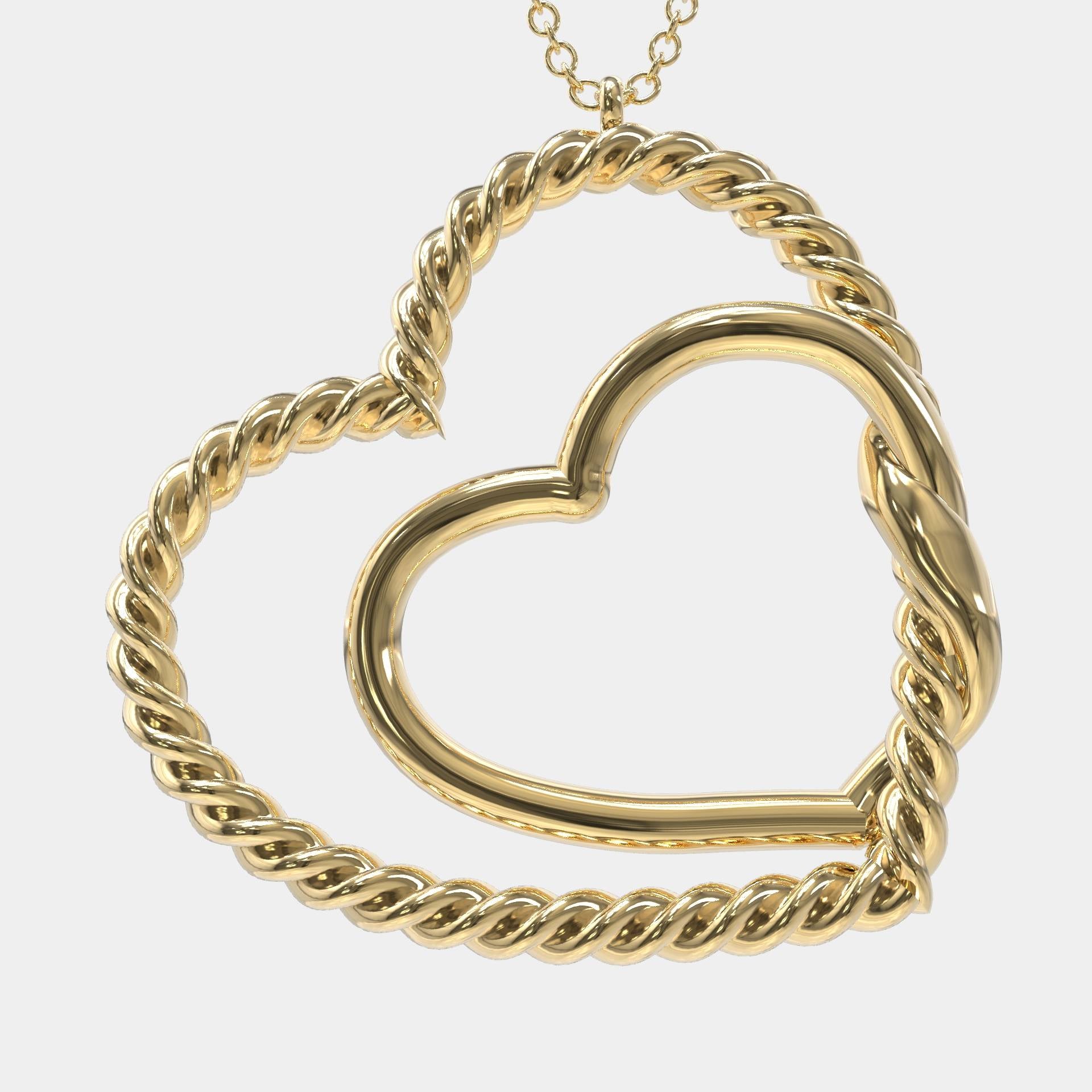 Love's Embrace Silver Double Heart Necklace