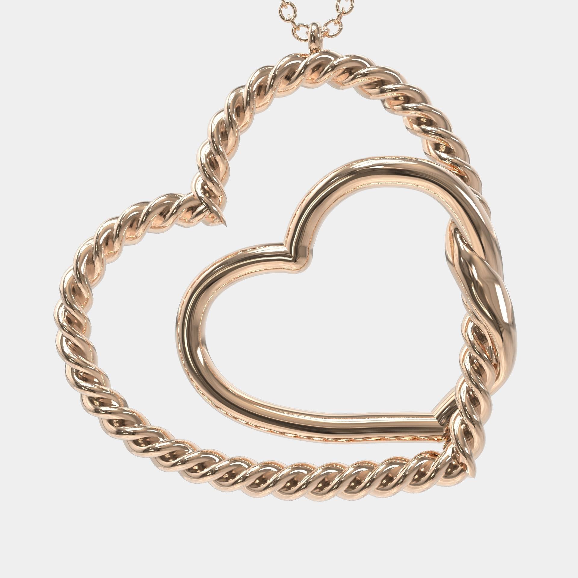 Love's Embrace Silver Double Heart Necklace