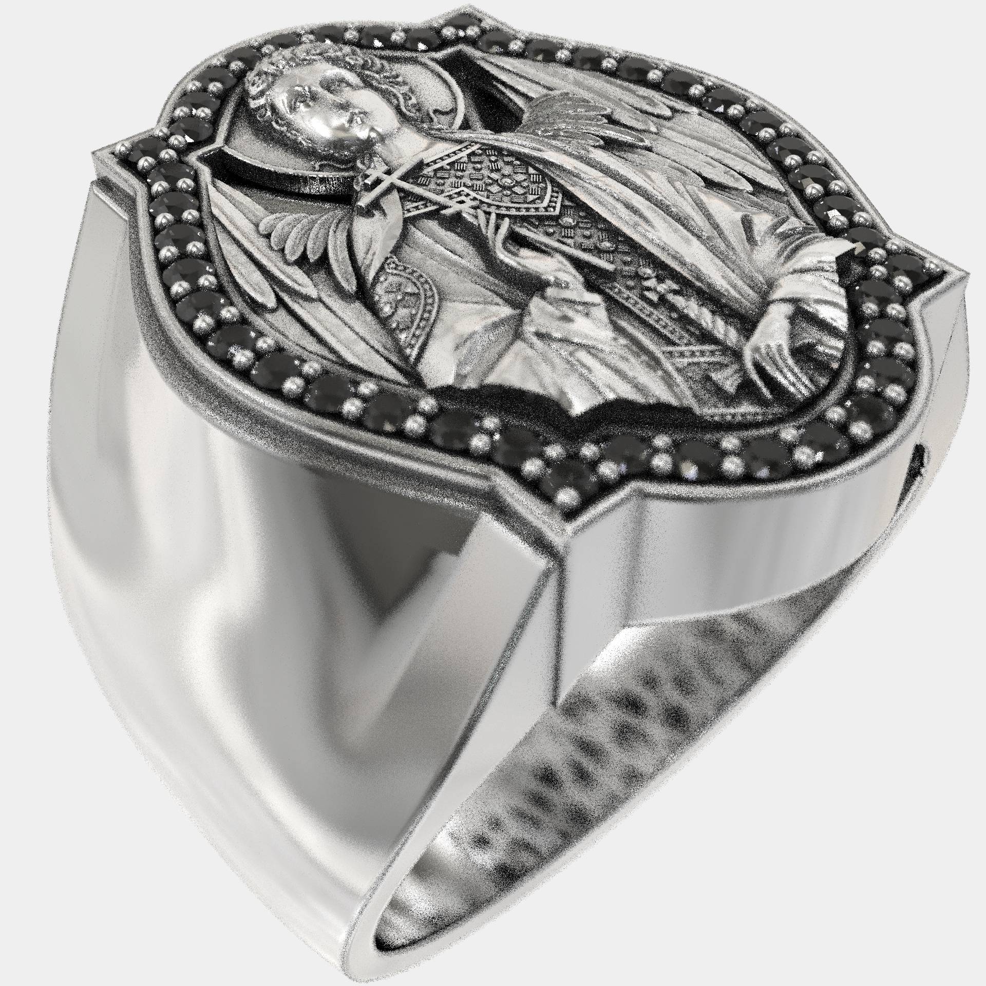 Signet Religious Faith Mens Archangel Michael Ring