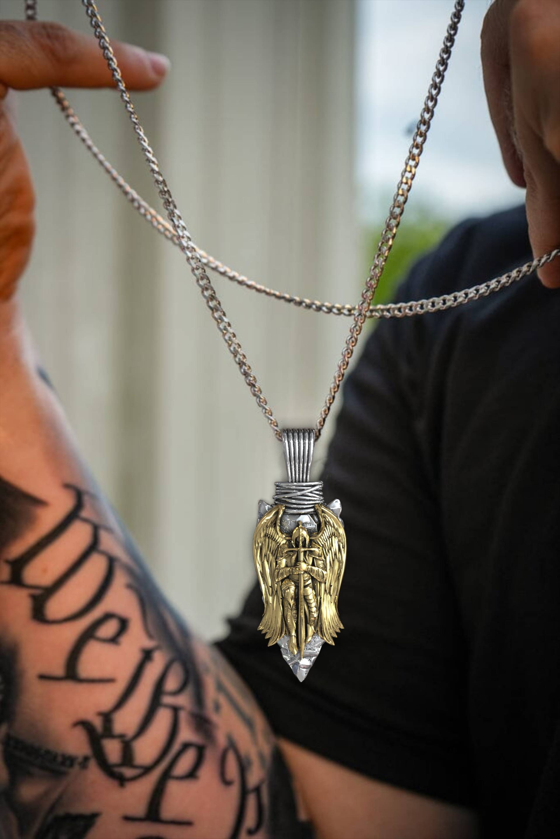 Christian St Michael Religious Guardian Necklace