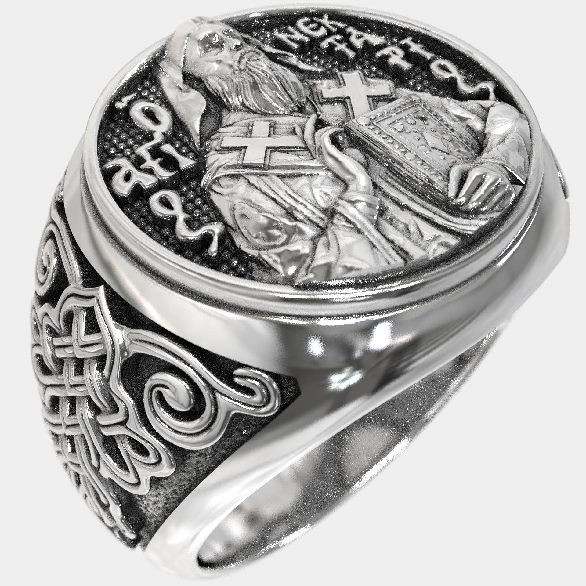 Silver Saint Nectary Orthodox Men's Ring