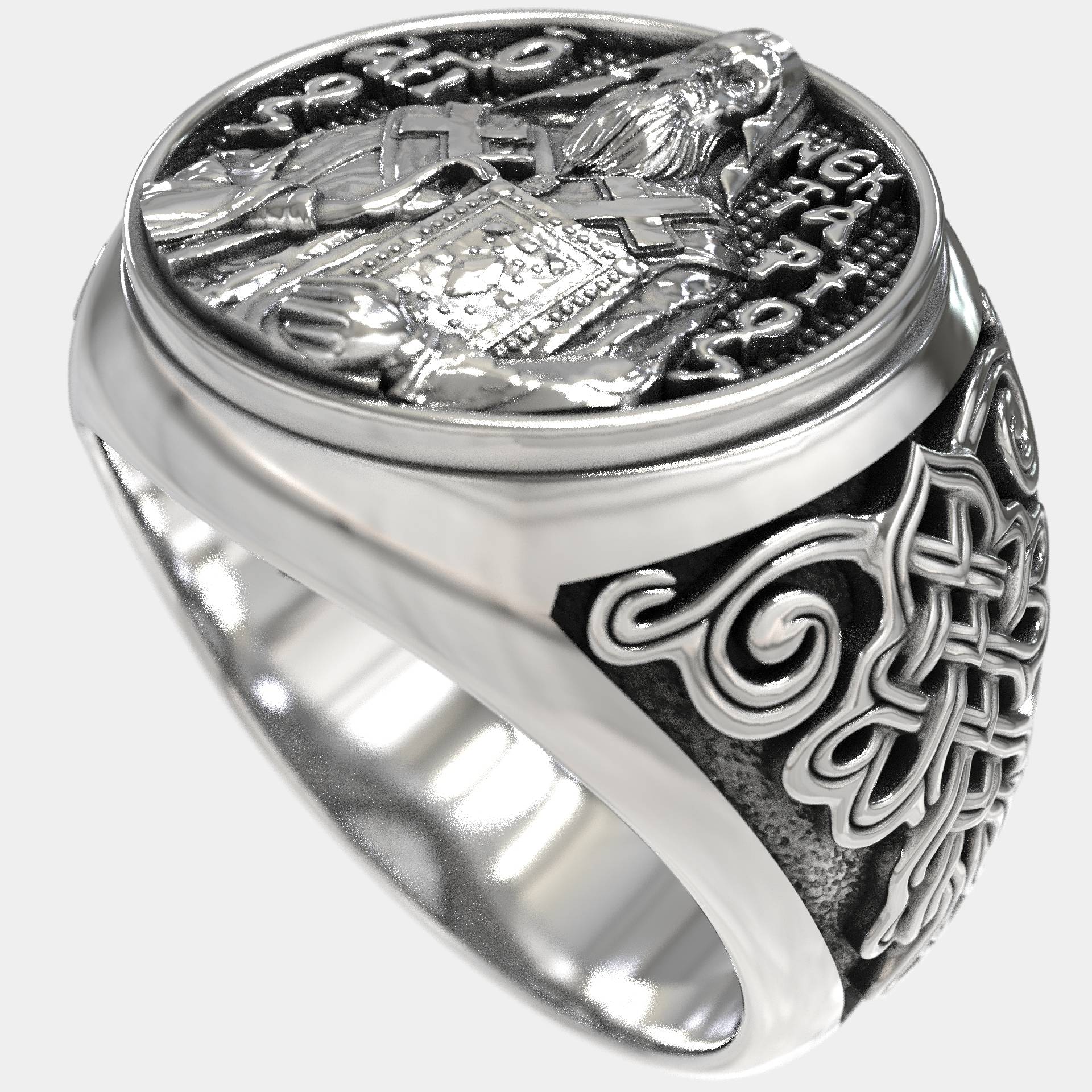 Silver Saint Nectary Orthodox Men's Ring