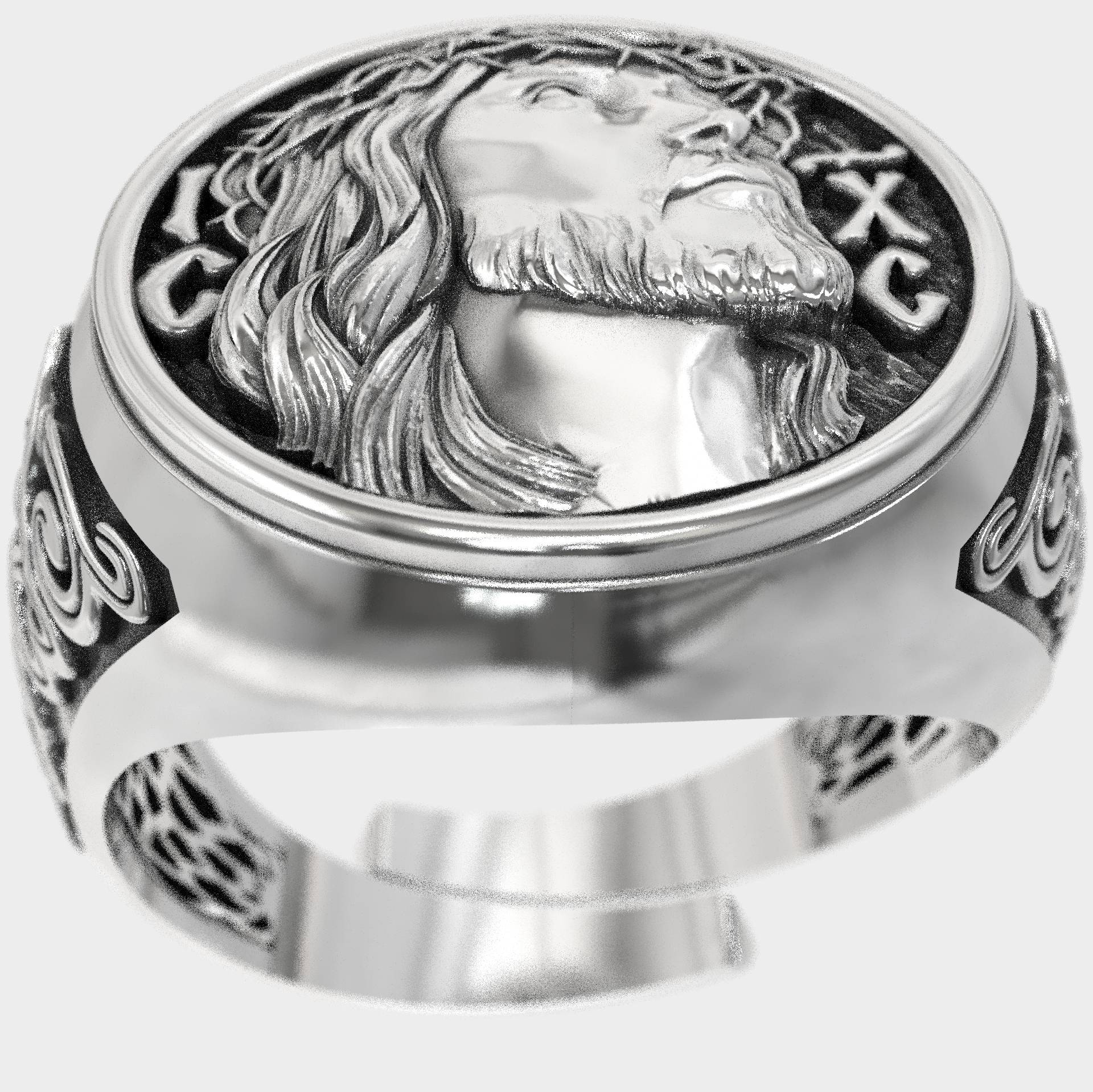 Christian Men's Jesus Faith Signet Ring