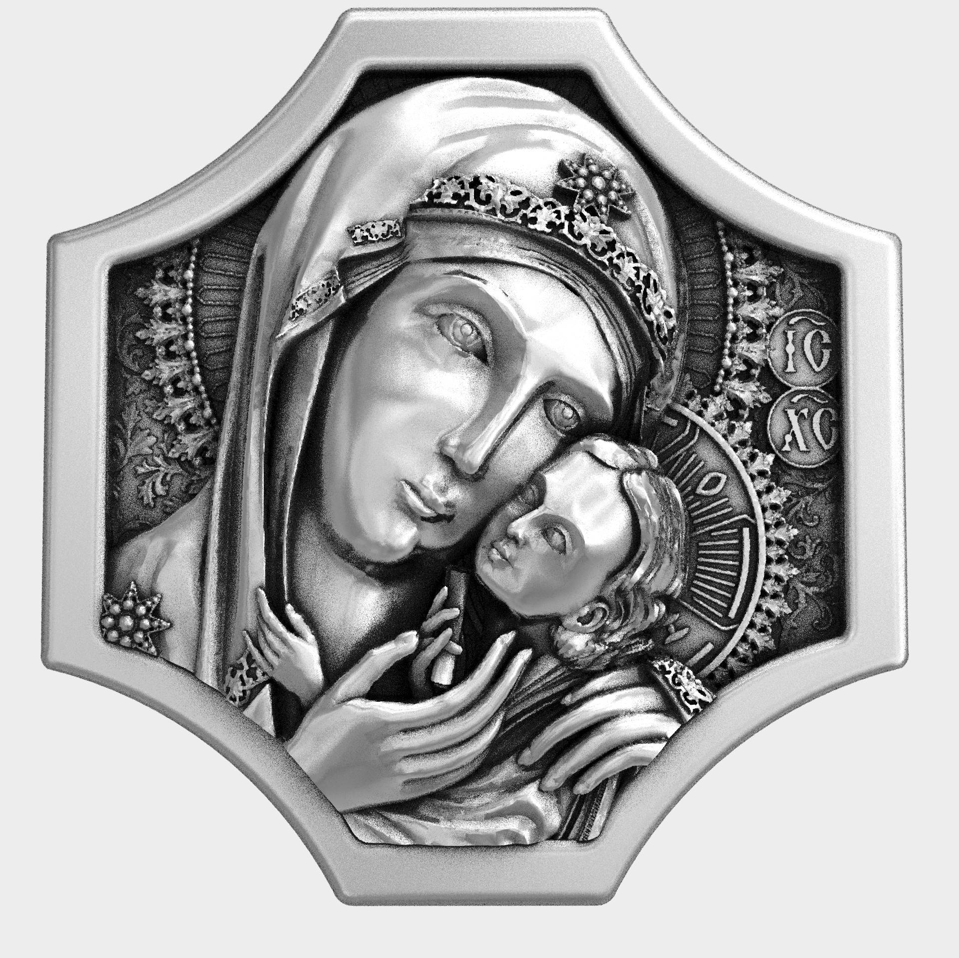 Men's Handcrafted Virgin Mary & Jesus Ring