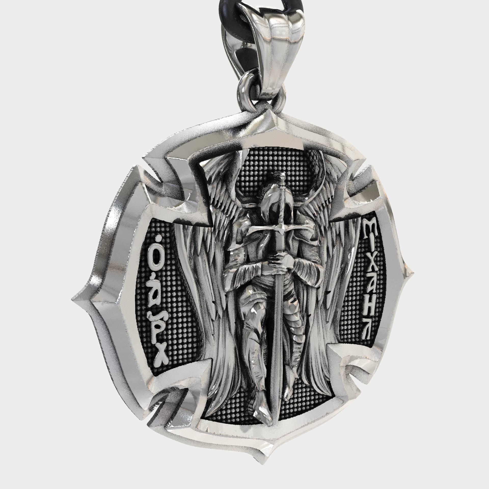 Religious Cross Pendant Of Saint Michael