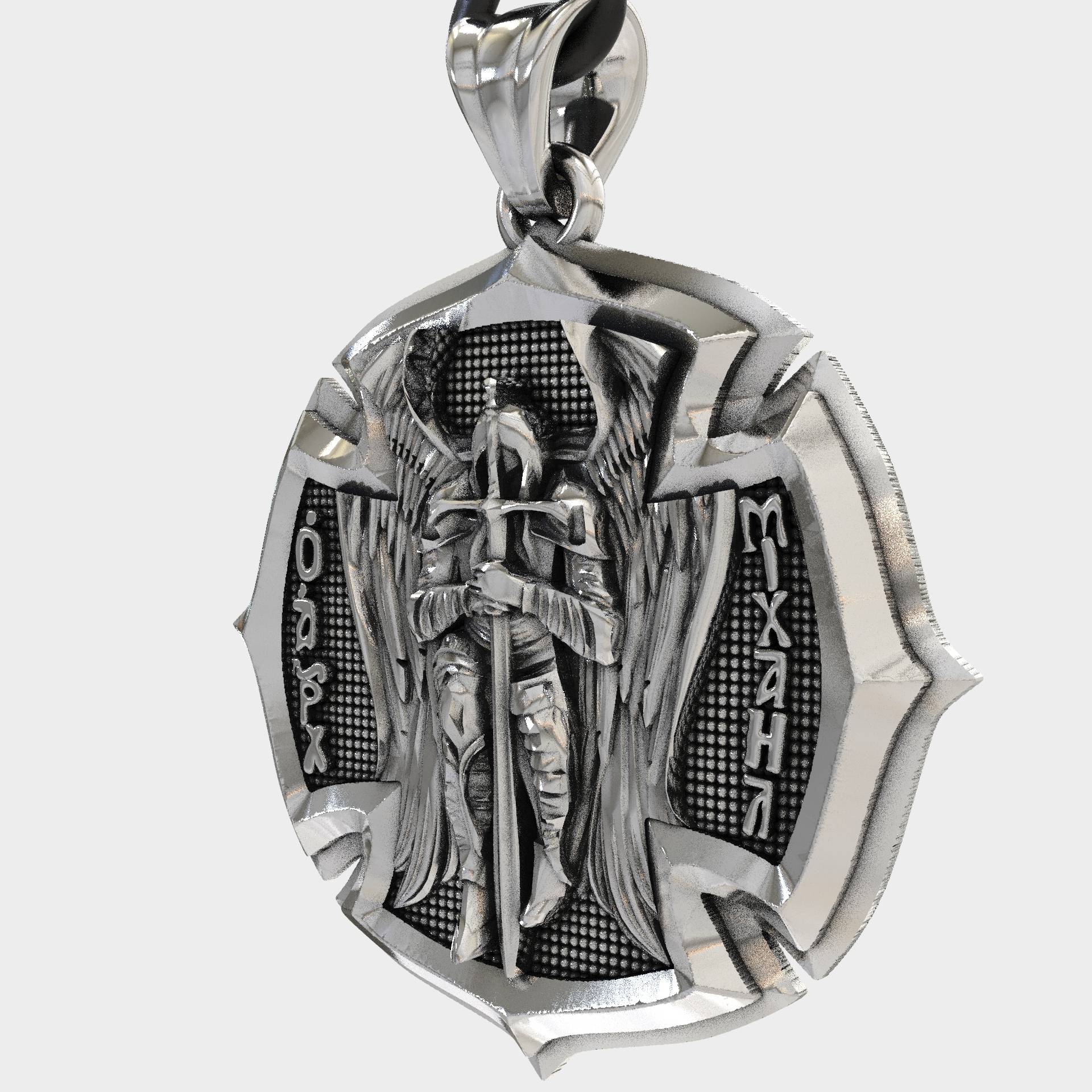 Religious Cross Pendant Of Saint Michael