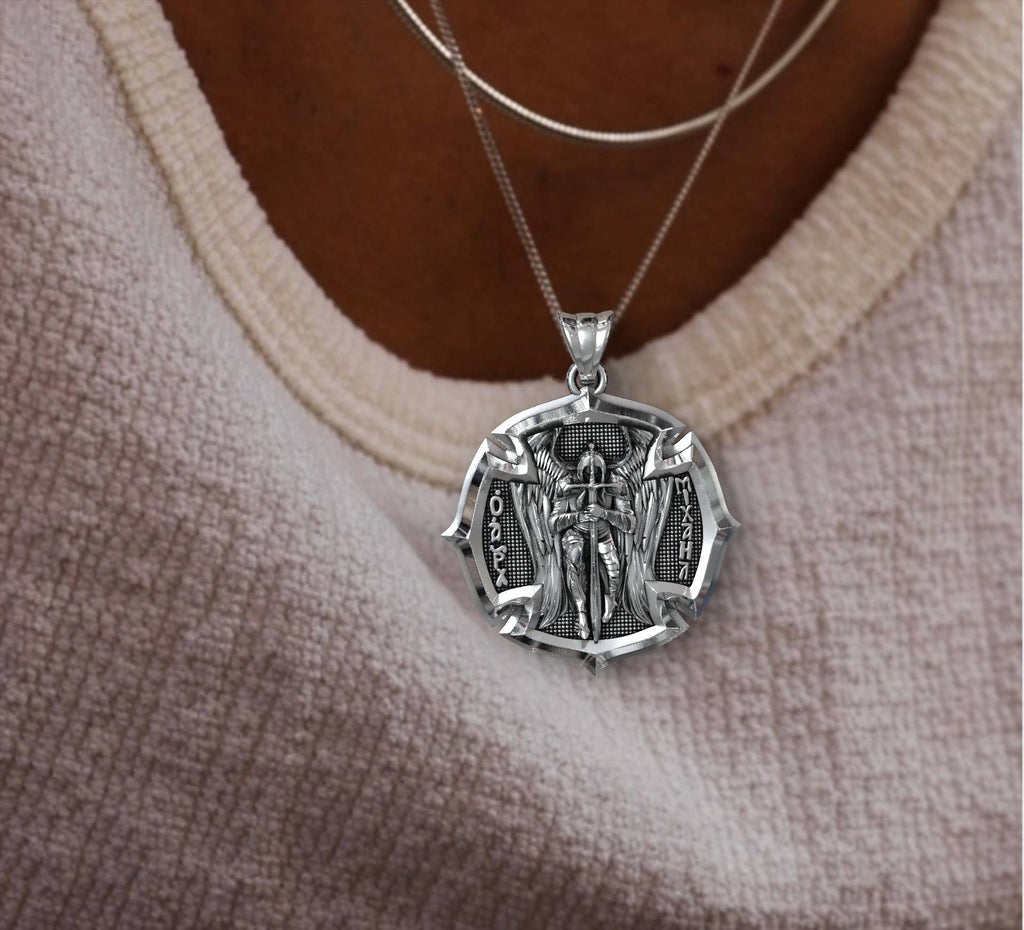 Religious Cross Pendant Of Saint Michael