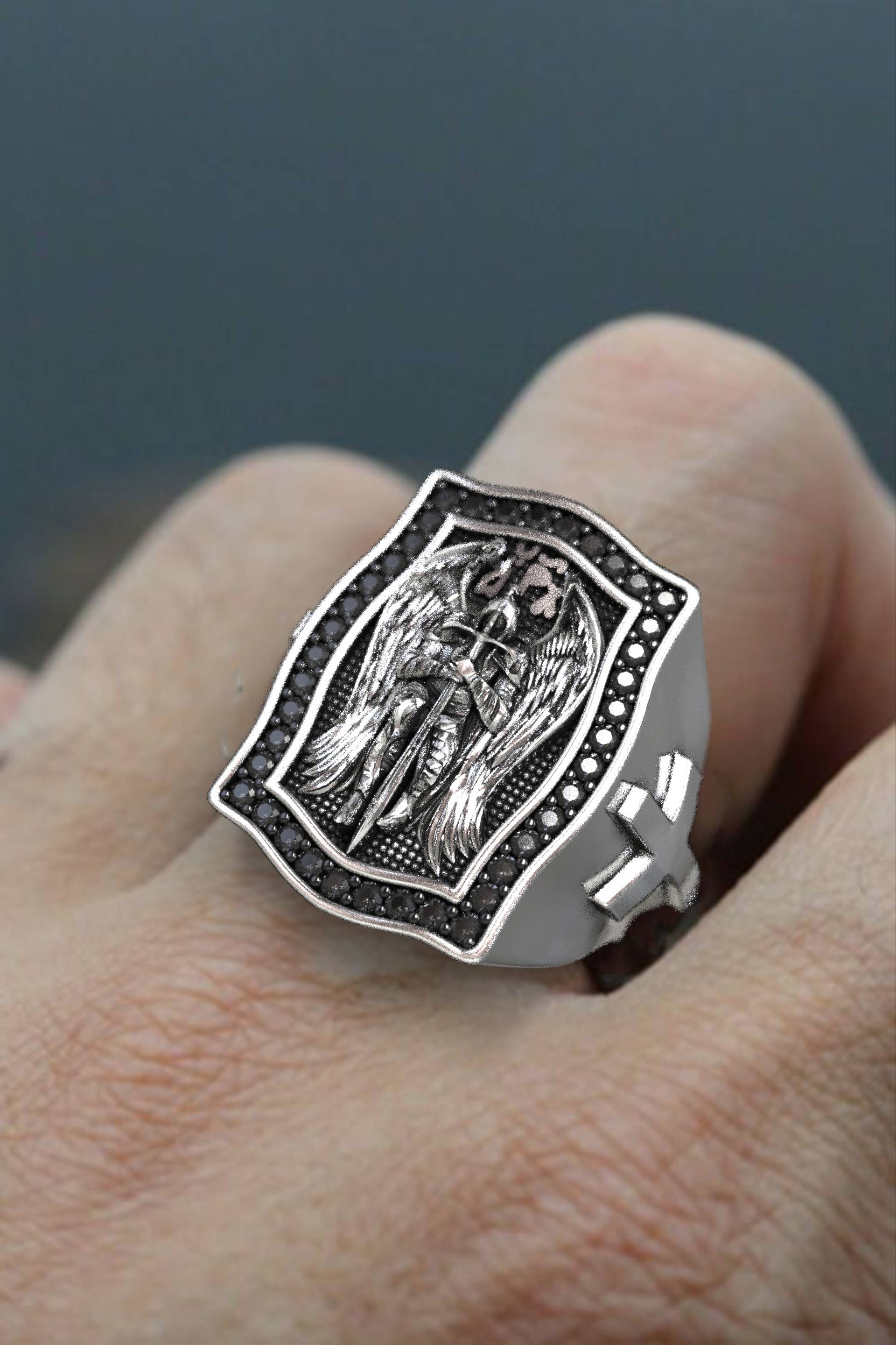Guardian Archangel Michael 925 Silver Ring