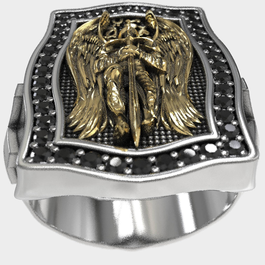 Sacred Guardian Archangel Michael Silver & Bronze Ring