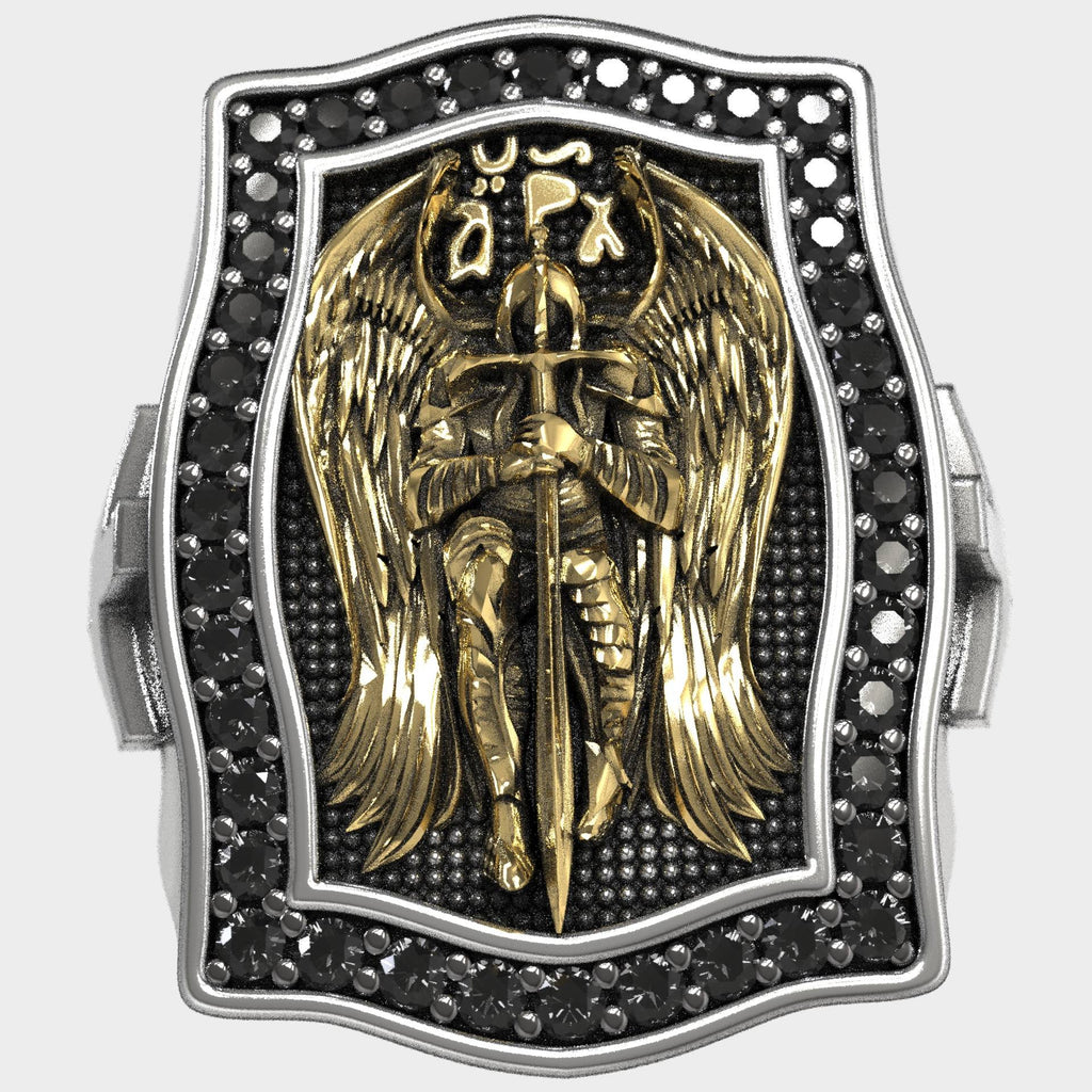 Sacred Guardian Archangel Michael Silver & Bronze Ring