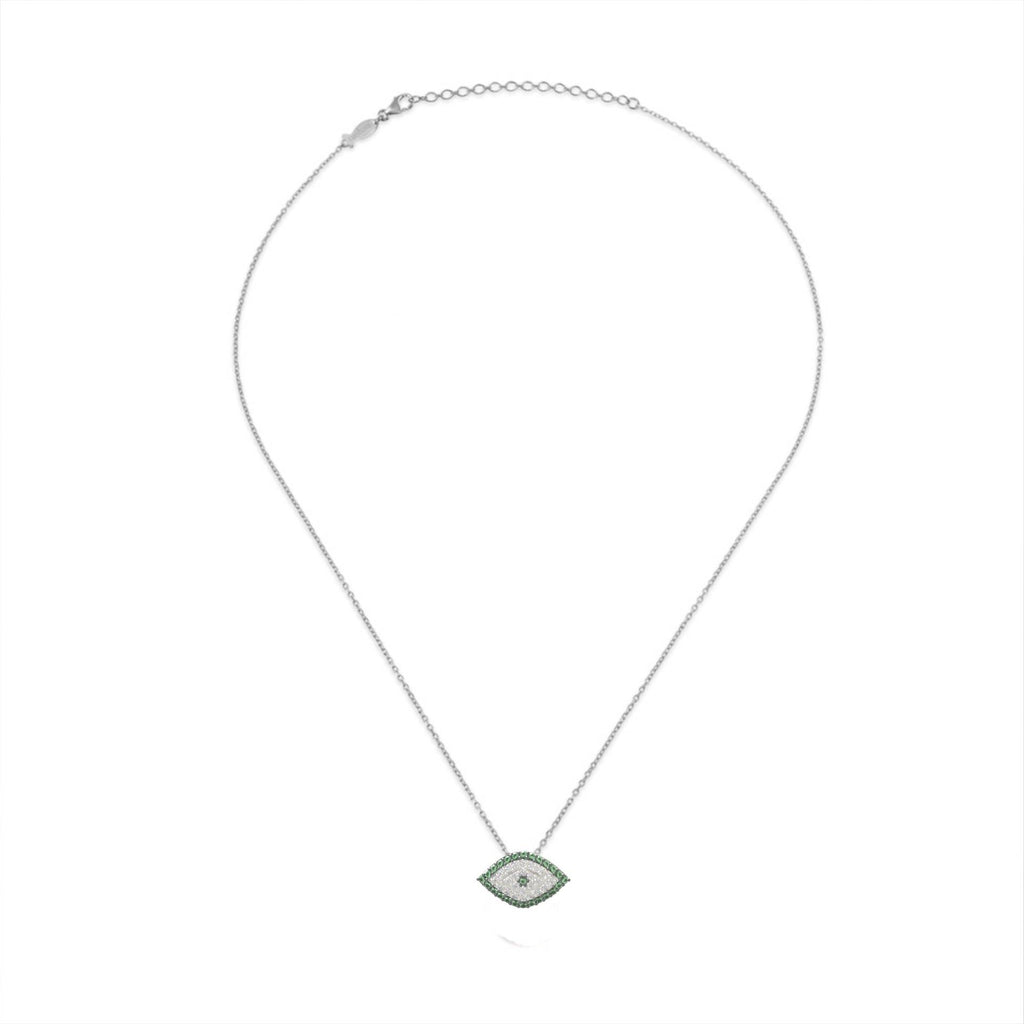 Dainty Feminine Greek Eye Necklace Pendant