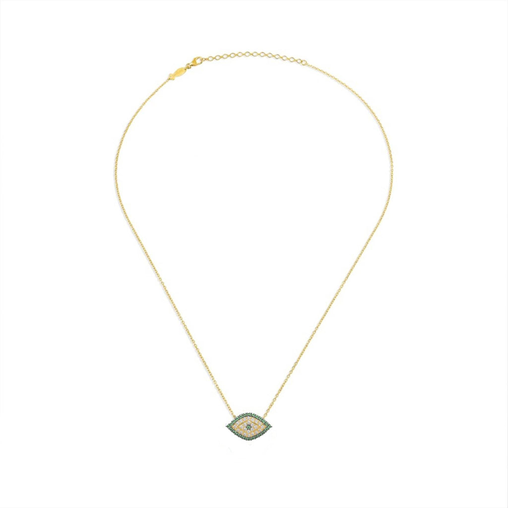 Dainty Feminine Greek Eye Necklace Pendant