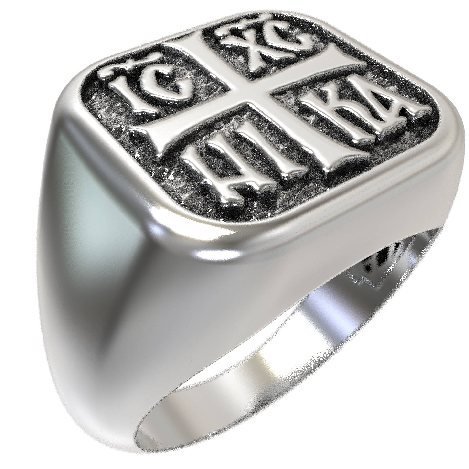 Christian Gift Ic Xc Nika Cross Signet Religious Ring