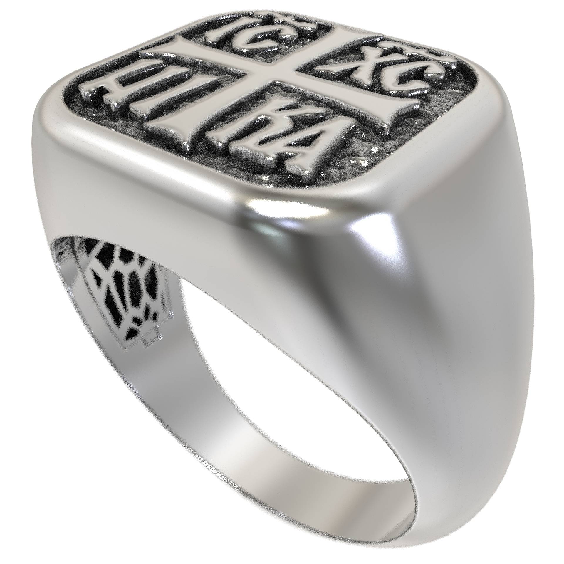 Christian Gift Ic Xc Nika Cross Signet Religious Ring