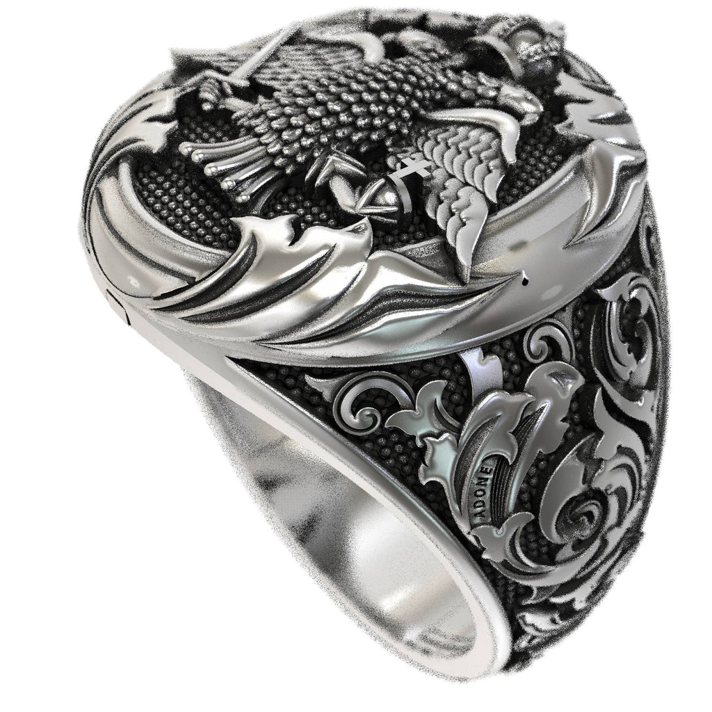 Luxury Signet Ring Byzantine Double-Headed Eagle