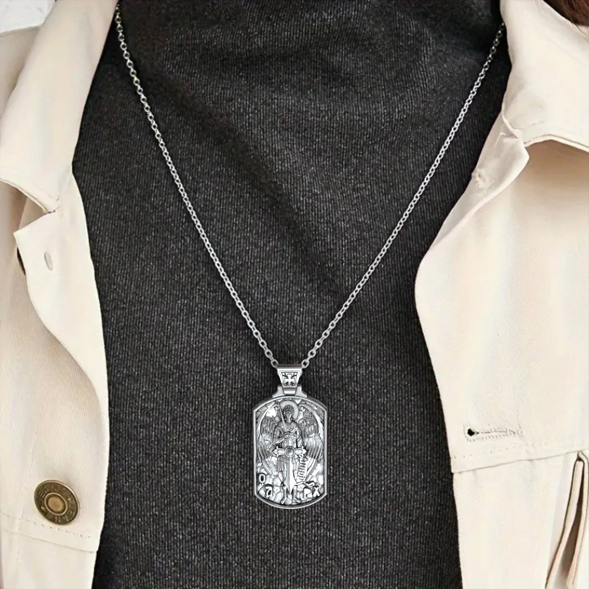 St Michael Men Eligious Necklace Pendant