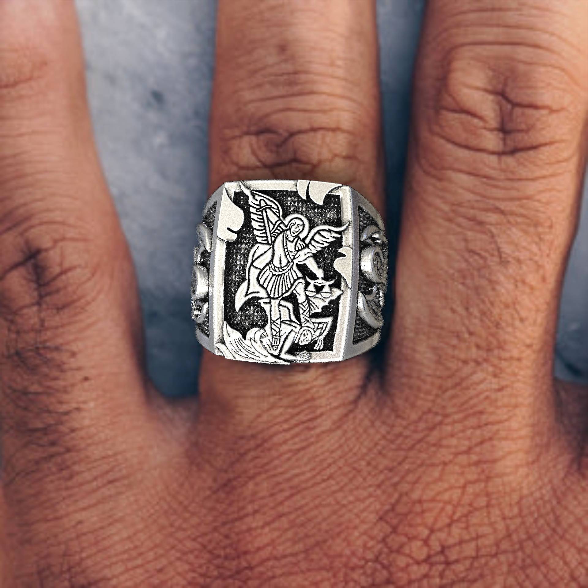 Christian Gidt Saint Michael Signet Ring