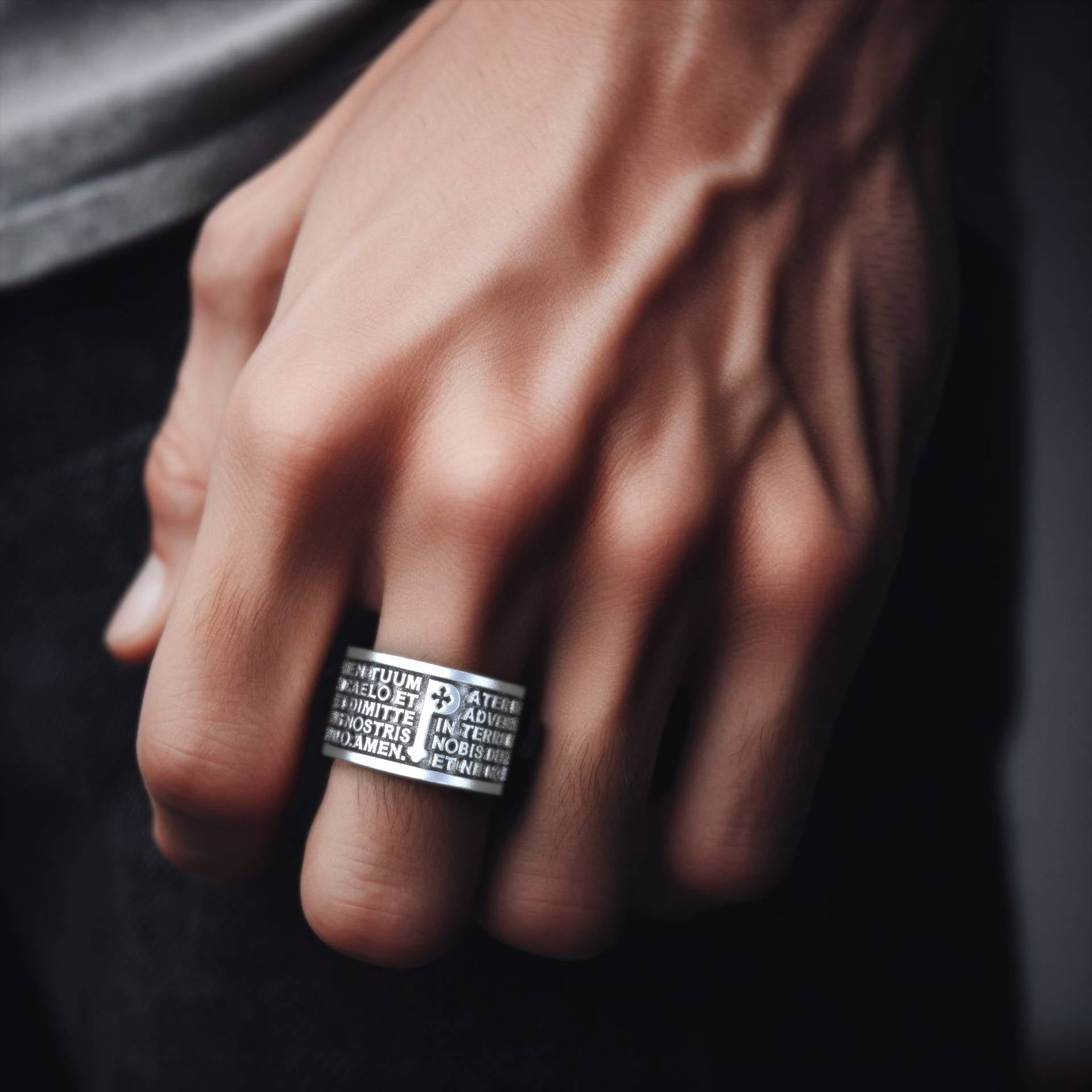 Catholic Christian Gift Ring Padre Nuestro