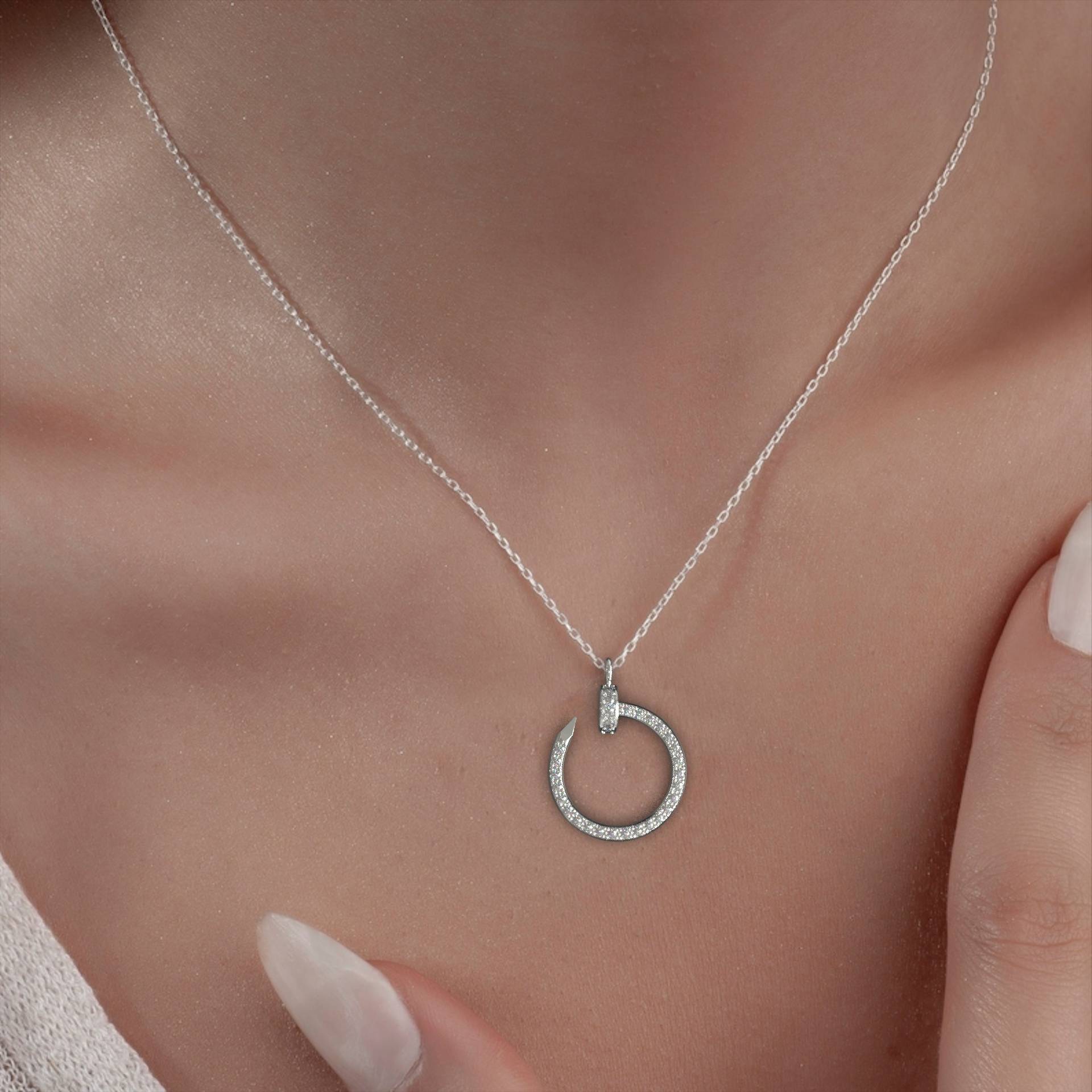 Dazzling Eternity Circle Pendant Necklace