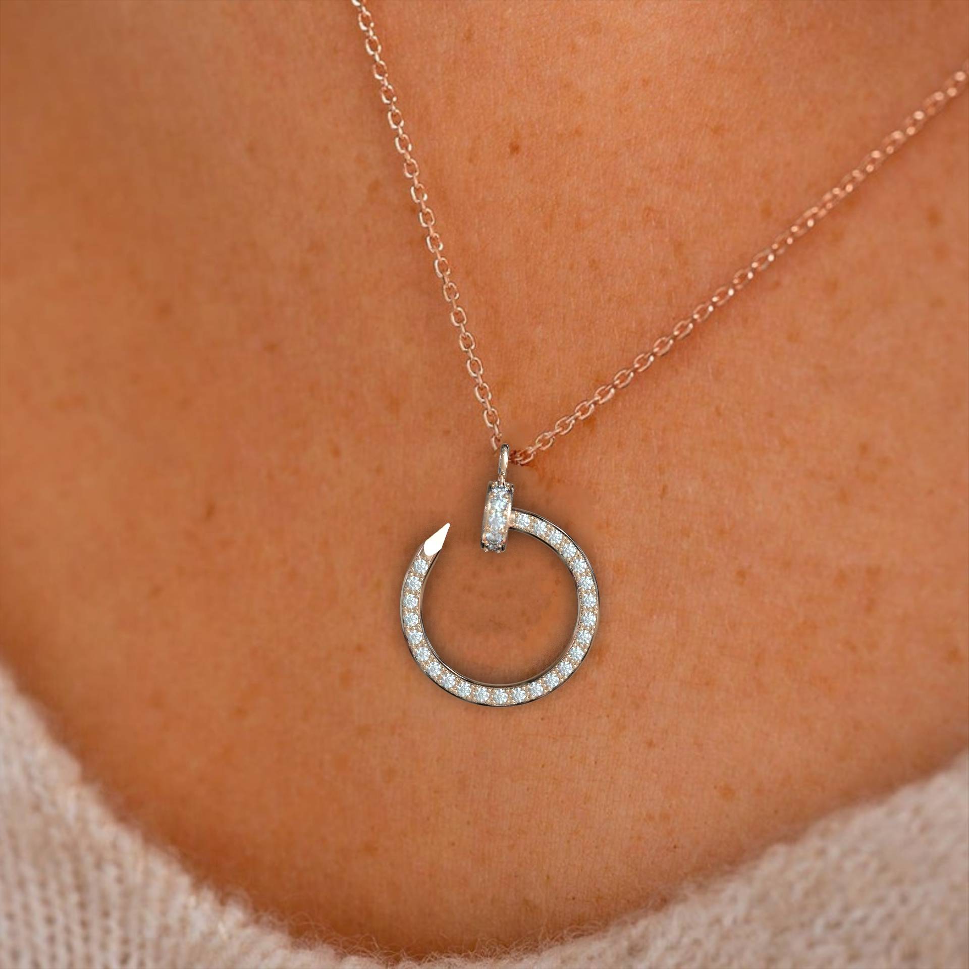 Dazzling Eternity Circle Pendant Necklace