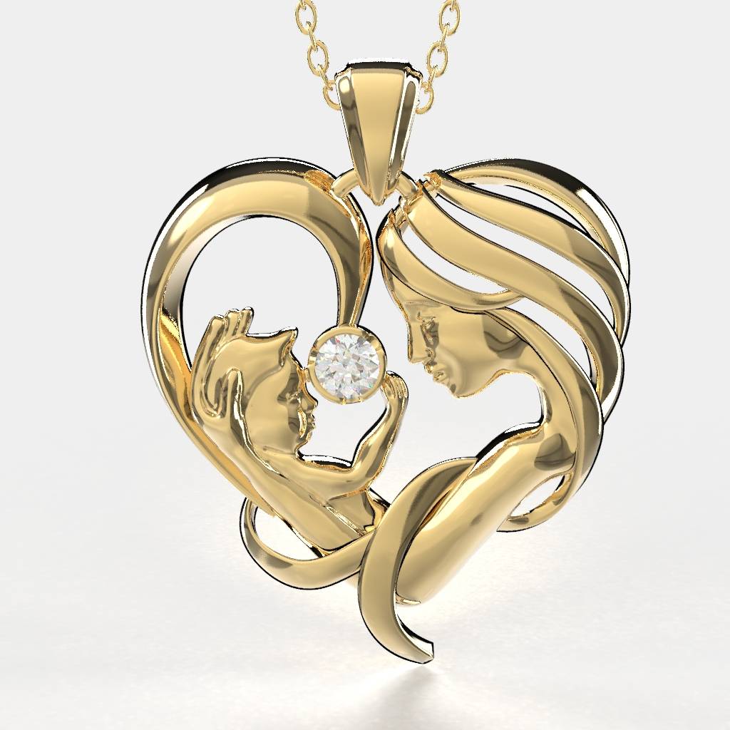 Mother & Baby Heart Necklace