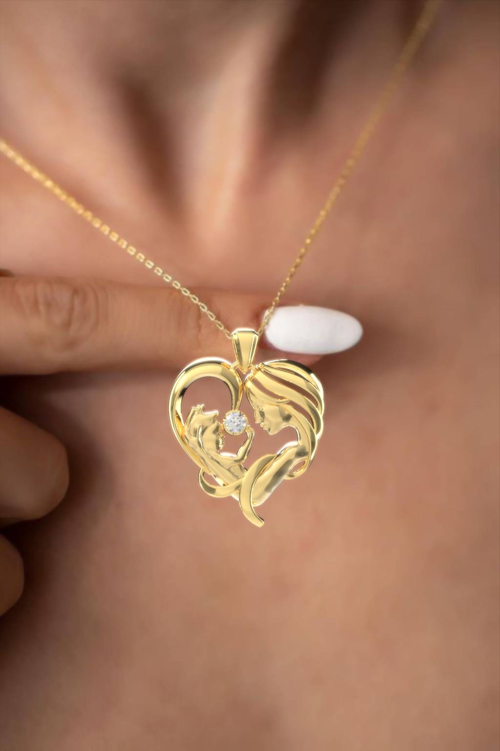 Mother & Baby Heart Necklace