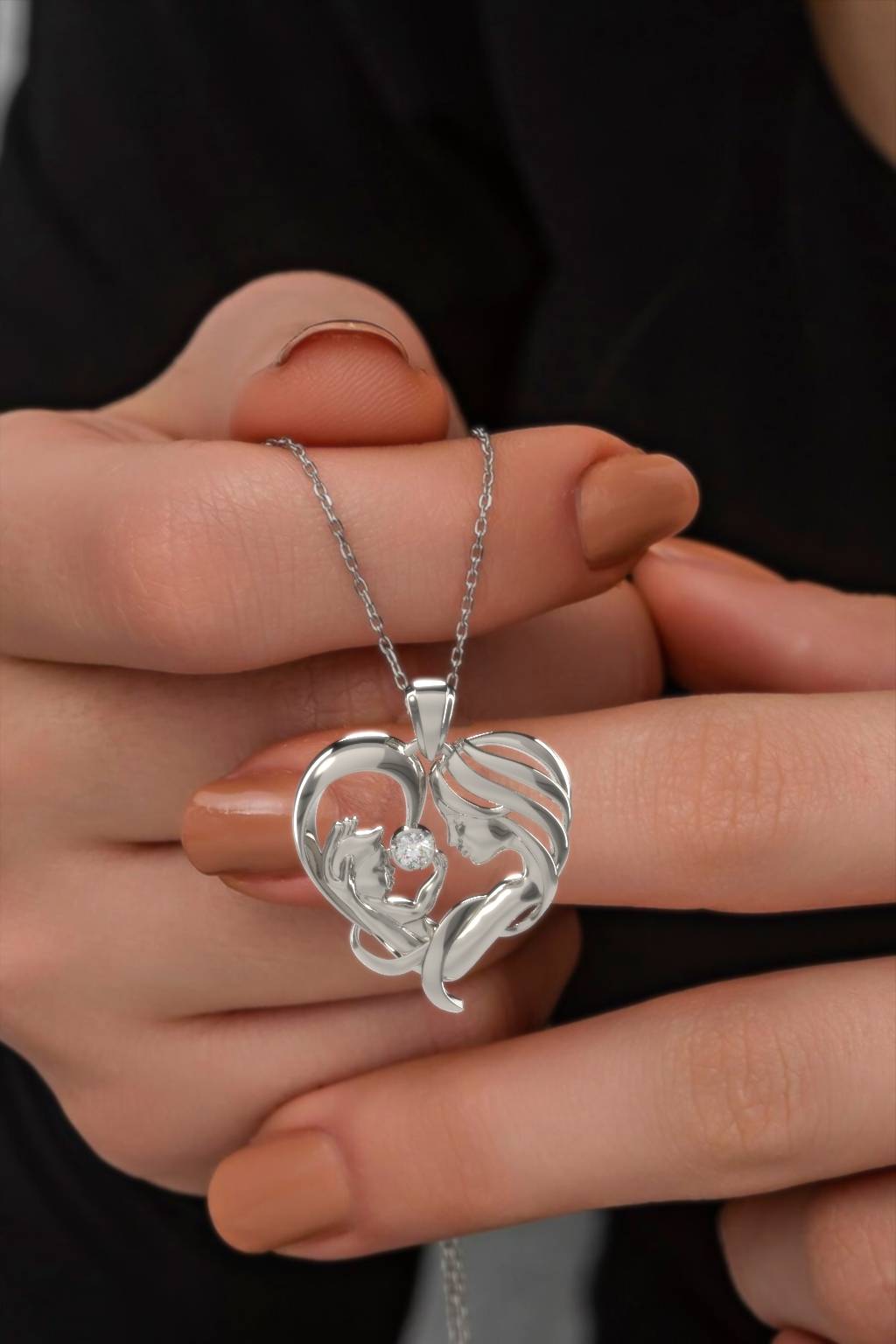 Mother & Baby Heart Necklace
