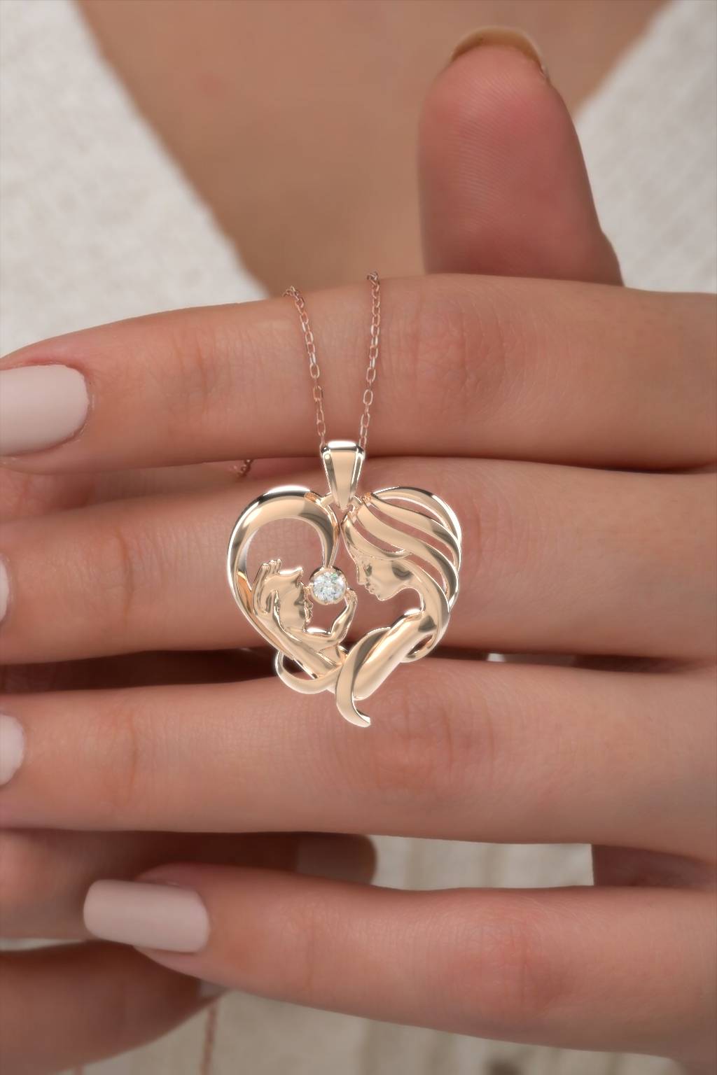 Mother & Baby Heart Necklace