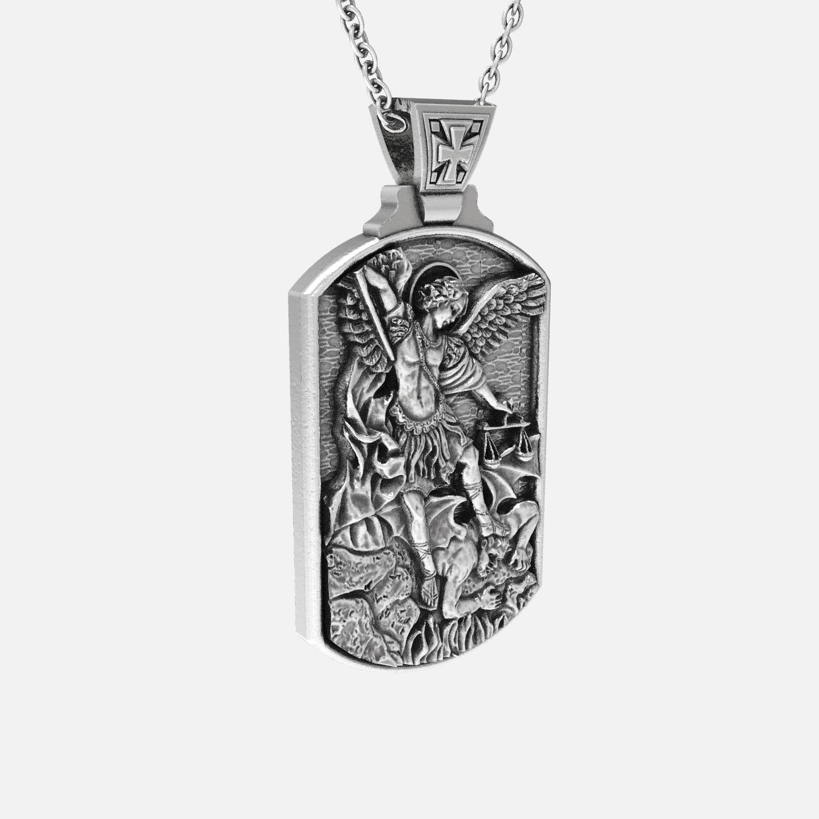 Saint Michael's Shield 925 Silver Warrior Pendant