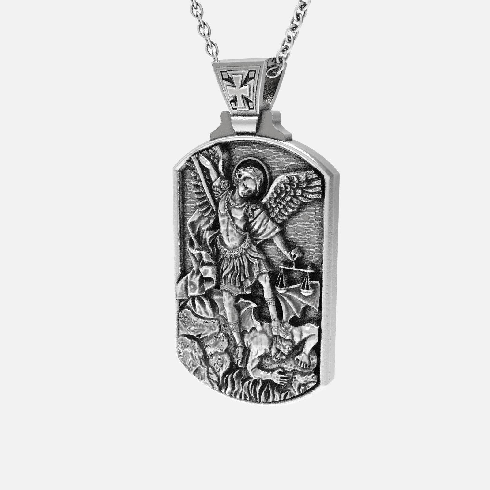 Saint Michael's Shield 925 Silver Warrior Pendant