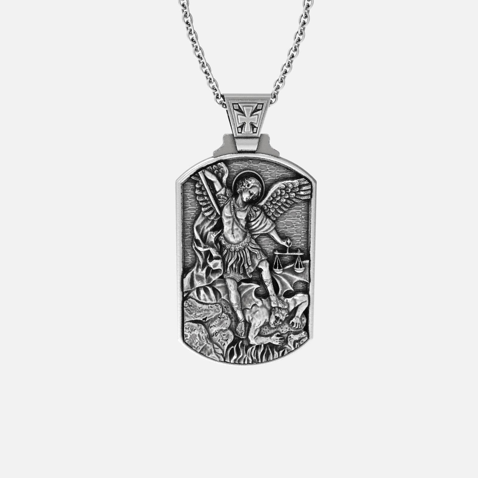 Saint Michael's Shield 925 Silver Warrior Pendant