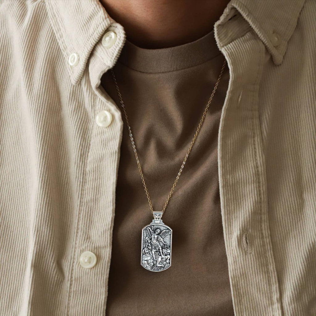 Saint Michael's Shield 925 Silver Warrior Pendant