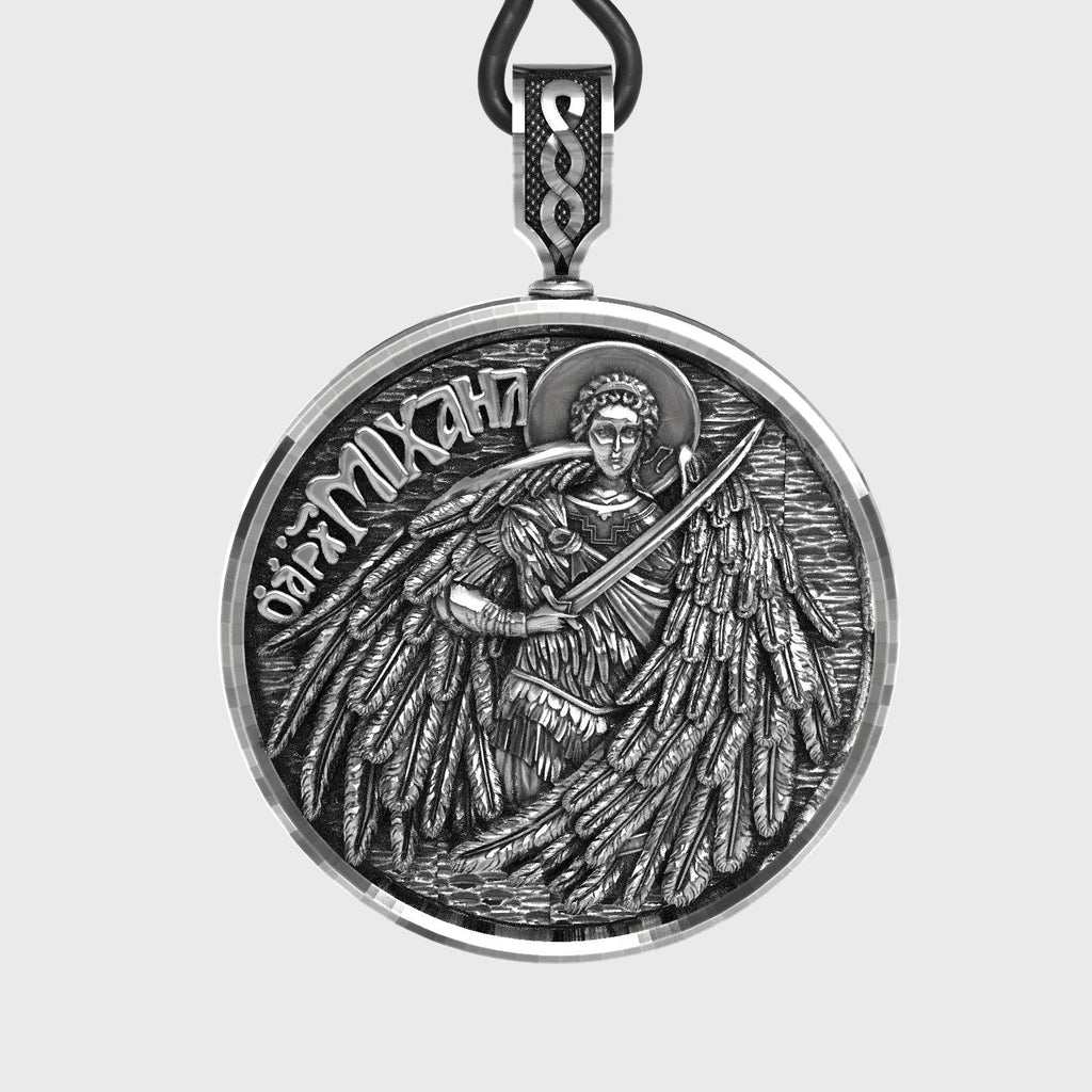 Vintage Style Saint Michael Defender Pendant 925 Silver