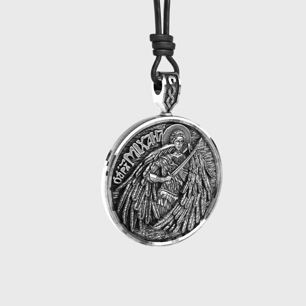 Vintage Style Saint Michael Defender Pendant 925 Silver